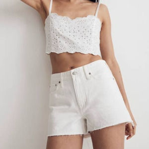 Madewell relaxed denim shorts in tile white